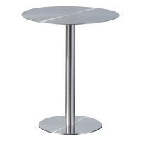 Table basse ronde industrielle, petite table de bistrot avec base en acier inoxydable pour café, bar, mobilier moderne, table à manger