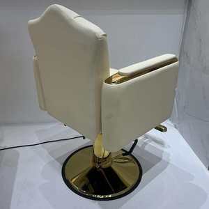 Fauteuil de barbier contemporain en similicuir, réglable en hauteur par vérin hydraulique, base ronde, mobilier de salon - Product Image 2