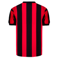 Maillot de football rétro personnalisé, maillot de foot rouge et noir à rayures verticales, manches courtes, uniforme d'équipe pour hommes, vente en gros d'usine