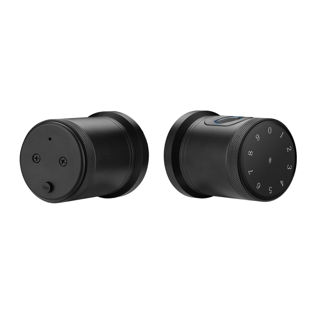 Tuya Digital Password Fingerprint Round Knob Smart Door Electronic Lock Biometric Aluminum Alloy for Aluminum/Wood Doors