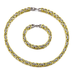 Perhiasan Linsa Mewah Rantai Bizantium Baja Tahan Karat 6mm Rantai Pria Gelang Kalung Pria Perhiasan Desainer Warna-warni - Product Image 1