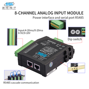 CK-7082R segnale galvanico a 8 canali ingresso analogico 4-20MA ADC isolatore RS485 Modbus-RTU modulo di acquisizione - Product Image 3