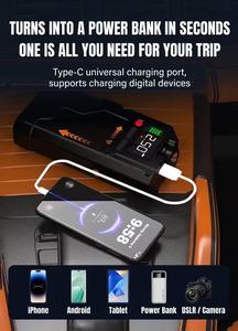 Booster de batterie portable puissant et robuste 1000A de crête 10000mAh avec compresseur d'air numérique pour véhicules 12V essence et diesel - Product Image 5