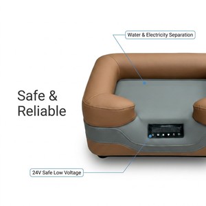 落書き制御のエコフレンドリーで持続可能な保護機能付き洗えるスマートドッグベッド、加熱冷却機能付きモダンラグジュアリーな正方形の猫用カートン - Product Image 2