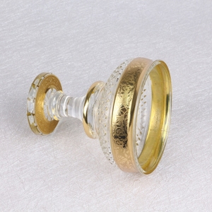 Cristalería Golden Crown Estilo Argelia y Azerbaiyán, Tazón de Cristal <span class=keywords><strong>Bohemia</strong></span> con Base, Tazón para Dulces, Cristalería de Colores, Cristal Dorado - Product Image 3