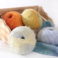 Fil fantaisie en mohair et soie 50g, haute ténacité, anti-bactérien, teint, pour tricot DIY et pulls faits main