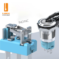 Interrupteur à bouton-poussoir métallique économique LANBOO 16A2, vente directe d'usine, 1NO1NC/avec LED, momentané ou à enclenchement/Selectable