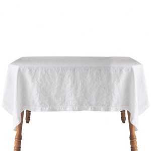 140x180cm Pure Linen <b>Table</b> Cloth With Embroidery <b>Table</b> Cover for Hotel Stone Washed Solid Color Home Wholesale Customizable - Product Image 5