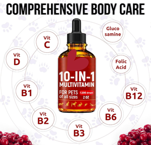 Бесплатные образцы мультивитаминных жидких капель для кошек 10 в 1, витамины и добавки для собак, чтобы помочь при аллергии и утисе для бедер и суставов - Product Image 4