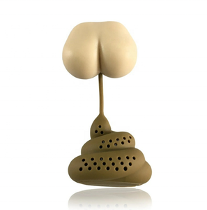 Food Grade Schattige Grappige Siliconen Kak Ontwerp Prank <span class=keywords><strong>Ass</strong></span> Vorm Thee Filter Infuser Voor Losse Blad En Kruidenthee - Product Image 1