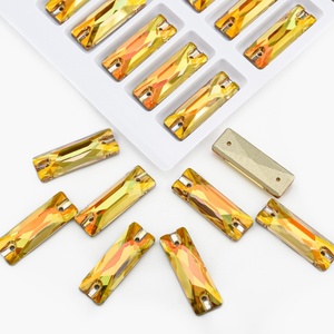 OLeeya Vente en gros de pierres à coudre en verre biseauté 5A, grandes cristaux à dos plat, strass à coudre pour bijoux haut de gamme - Product Image 4