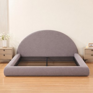 Brand New Rounded <strong>Headboard</strong> Thickened Side Rails Quiet Metal Slat Frame <strong>king</strong> <strong>Size</strong> <strong>Bed</strong> <strong>Headboard</strong> <strong>Bed</strong> Base <strong>Bed</strong> Frame Set - Product Image 4