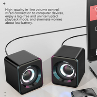 Altavoz para Computadora, Subwoofer de Escritorio para el Hogar, Altavoz Multimedia Activo con Cable USB, Altavoz Portátil con Sonido Potente