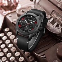 Jam Tangan Chronograph Kuarsa Mewah Pria 43mm Casing Baja Tahan Karat Aksen Merah Jendela Tanggal Tali Baja Tahan Karat Bercahaya Olahraga