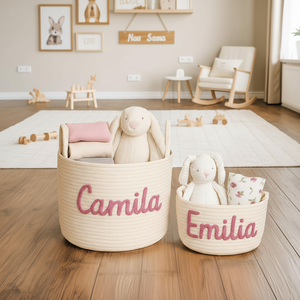 Paniers de rangement pliables en corde de coton tressée, avec poignée durable, pour aliments, cadeaux d'Halloween, conteneurs de salon - Product Image 2