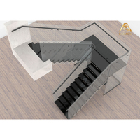 Coût des escaliers flottants à monolamellier en acier inoxydable droit, design élégant, couleur personnalisée