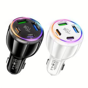75W Universal Car Charger for Phone Fast Charging in Car 4 Port PD QC3.0 2 USB 2 Type-C Charge Adapter - Product Image 1