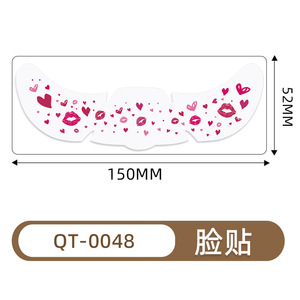 QT-0048 Pegatinas de purpurina para la cara, diseño de corazones impermeables para labios, para fiestas, maquillaje de San Valentín, arte corporal - Product Image 4