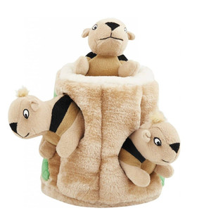 Juguete de peluche cilíndrico para cachorros con forma de tronco de árbol alto, agujero de árbol corto o nido de ardilla - Product Image 3
