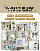 Support mural YIJIALE moderne pour plantes suspendues, de sol à plafond, en métal 6H, pour rebord de fenêtre de jardin