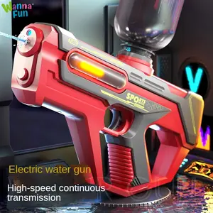 Nieuwste 2 In 1 Strand Outdoor Elektronische Automatische Plastic Elektrische Krachtige Schieten Licht Kinderen Spelen Waterpistool Speelgoed Ele