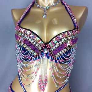 Nuovi Costumi da Danza del Ventre per Donna, Top con Perline e Paillettes per Danza del Ventre - Product Image 3