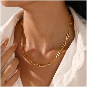 Collana dichiarazione anomalia interessante Shopping Online elegante collana girocollo a catena in acciaio inossidabile da spiaggia natale - Product Image 2