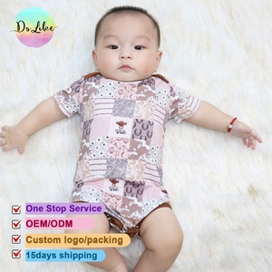 <span class=keywords><strong>Combinaison</strong></span> de haute qualité en gros pour enfants, pyjama bébé en tissu de bambou, vêtements pour bébés, barboteuse personnalisée pour enfants - Product Image 1