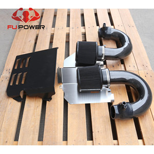 Kit d'admission d'air froid en fibre de carbone sèche Fupower 3" à double entrée pour <span class=keywords><strong>Mercedes</strong></span> Benz C63 <span class=keywords><strong>AMG</strong></span> (W205) C63s GLC63 et kit de protection thermique - Product Image 4
