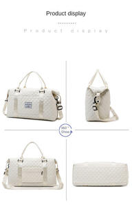 Sac de sport multifonctionnel en nylon personnalisé, sac de voyage matelassé avec fermeture éclair, motif de ceinture pour le yoga et les sports - Product Image 5