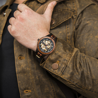 Montre automatique pour homme en acier inoxydable et bois avec logo personnalisé, cristal saphir lumineux, étanche, design tendance, mouvement Hangzhou