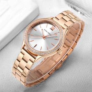 Mini Focus 0043L Belle montre pour femmes en zircon Or rose Acier inoxydable Montre de luxe à la mode Montre-bracelet pour femmes Relojes pour femmes - Product Image 3