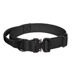 लक्जरी समायोज्य नायलॉन कुत्ते कॉलर ठोस शैली सामरिक प्रशिक्षण कॉलर - Product Image 2