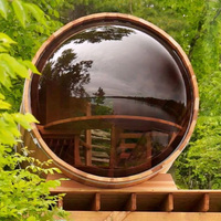 Tradisional Modern 3-4 orang luar ruangan kabin Sauna besar kompor uap pemanas kayu cemara Hemlock ruang Sauna