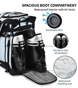 Sac à dos de ski extensible 55L-70L tendance 2026 avec compartiment pour casque et sac à bottes de ski - Product Image 4