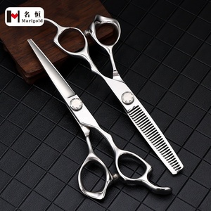 Ensemble de ciseaux de coupe de cheveux professionnels en acier inoxydable Salon de coiffure lame droite acier <span class=keywords><strong>Makas</strong></span> ciseaux amincissants de barbier - Product Image 6
