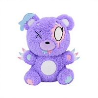 Peluche d'animal ultra douce unisexe, personnalisable, en matériaux recyclés, ours en peluche avec son enregistrable, ours en peluche violet