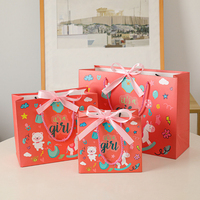 Sac en papier pour cadeau d'anniversaire d'enfants personnalisé en gros Sac cadeau de fête de douche de bébé
