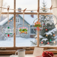 Vente en gros d'ornements de Noël en verre cristal personnalisés 78MM/Dimmes sur mesure, étanches, gravure laser personnalisée 3D