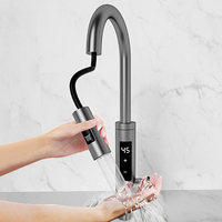 Robinet de cuisine extractible en acier inoxydable à chauffage électrique instantané, mitigeur thermostatique eau chaude et froide, vente en gros