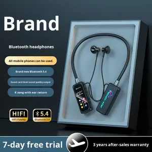 <span class=keywords><strong>Écouteur</strong></span>s Sportifs à Bandeau de Cou <span class=keywords><strong>avec</strong></span> Écran Couleur, Affichage Numérique LED, Chipset JL, Karaoké, Streaming <span class=keywords><strong>en</strong></span> Direct, Étanchéité IPX-5, Réduction Active du Bruit (ANC) pour Bluetooth 5.0 - Product Image 6