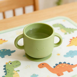 Juego de alimentación ecológico para bebés, <span class=keywords><strong>vajilla</strong></span> de entrenamiento para niños, tazón de silicona con ventosa, taza con pajita. - Product Image 6