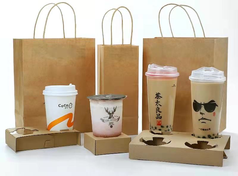 Custom Eco Friendly Kraft Paper Bag Disposable Kraft Paper Takeaway ...