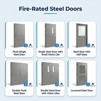 Pintu Keluar Darurat Baja Modern dengan Rating Tahan Api 2 Jam untuk Penggunaan Komersial Interior di Gudang, Gudang Anggur & Apartemen
