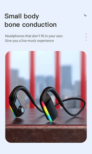 Nouveau Design A10 casque à Conduction osseuse Sport stéréo métal basse écouteur sans fil Air Conduction osseuse casque avec lumières rvb - Product Image 5