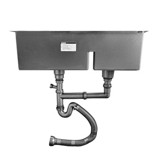 304 Stainless Steel Double Handmade Thickened Kitchen <b>Vegetable</b> Basin Without 30 Size - Product Image 2
