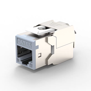 Module réseau <span class=keywords><strong>RJ45</strong></span> Keystone blindé multicolore en alliage de zinc Cat6A Cat7 10G STP 180 degrés sans outil pour panneau de brassage PoE++ - Product Image 6