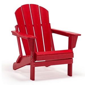 Chaise Adirondack pliante en résine HDPE recyclée, mobilier <span class=keywords><strong>de</strong></span> <span class=keywords><strong>jardin</strong></span> d'extérieur, rouge - Product Image 2