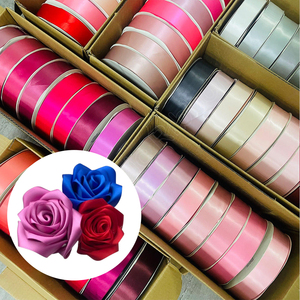 E-Magic Valentine Flower Rose Bows 100% Polyester <strong>Ribbon</strong> 1.5 Inch Satin <strong>Ribbon</strong> 100 Yards <strong>Ribbon</strong> Roll for Eternal Rose Flowers - Product Image 1