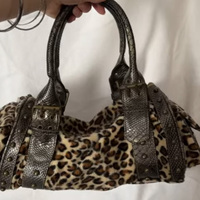 Sac à main pour femme de grande taille, imprimé léopard personnalisé, style vintage Y2k, cuir PU de luxe, impression numérique, design de créateur